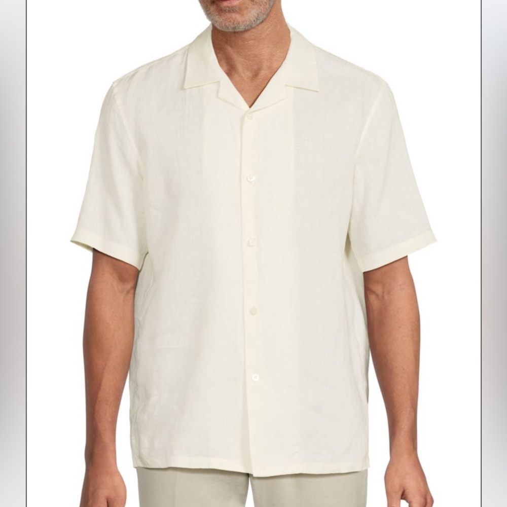 NWOT Theory Daze Linen Camp Shirt, Size Medium, Color White